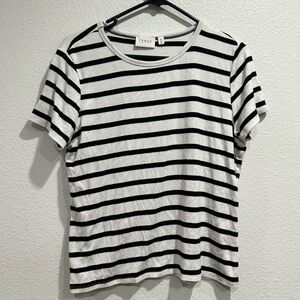 Cyrus Essentials Striped Black White Short Sleeve Tee Size XL
